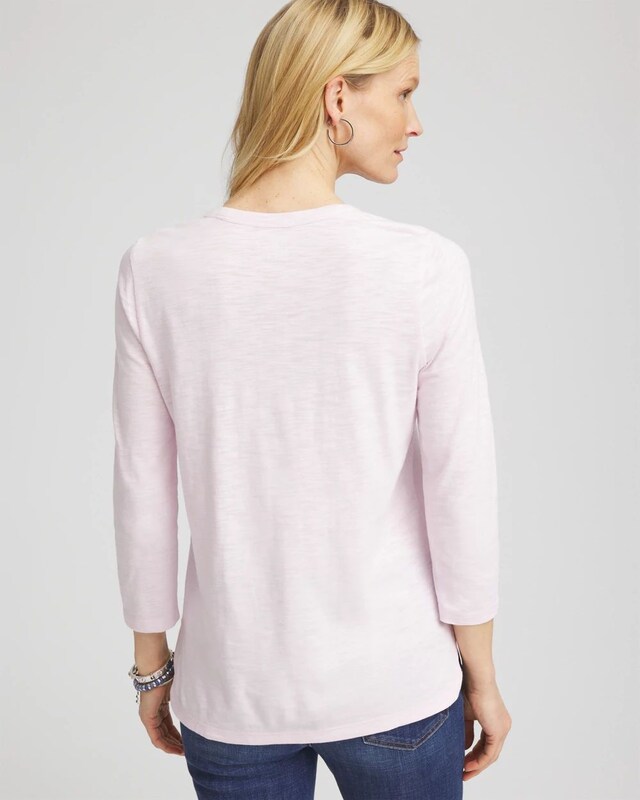 Floral Slub Scoop Neck Tee - image 3